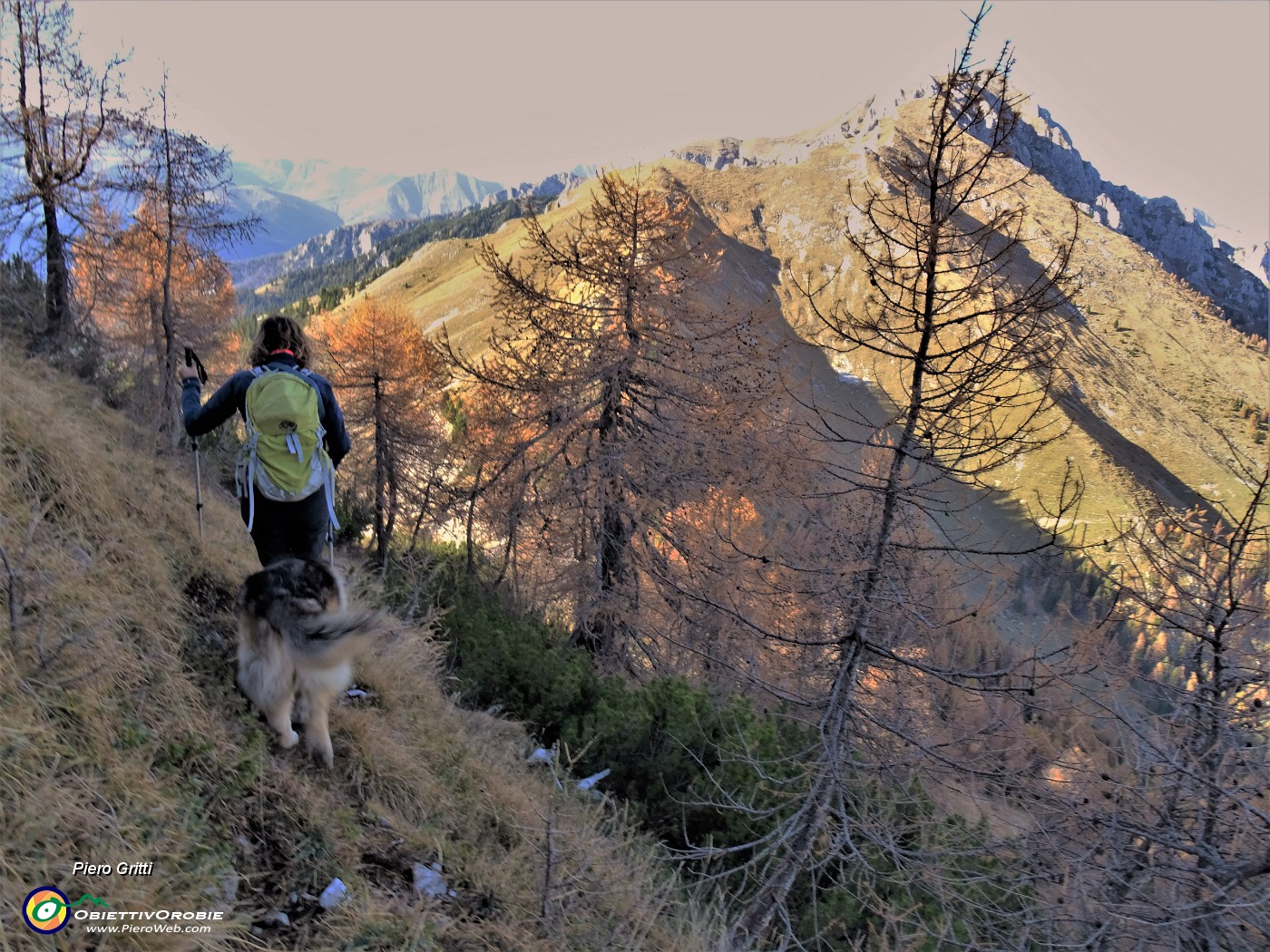 56 In ripida discesa con attenzione dalla vetta del Pizzo Badile  (2044 m) con vista sul Monte Secco  (2293 m) .JPG